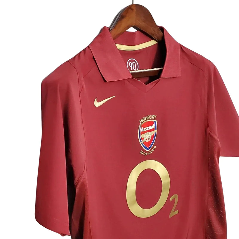 Camisa Arsenal Home 05/06 Retrô - Vinho