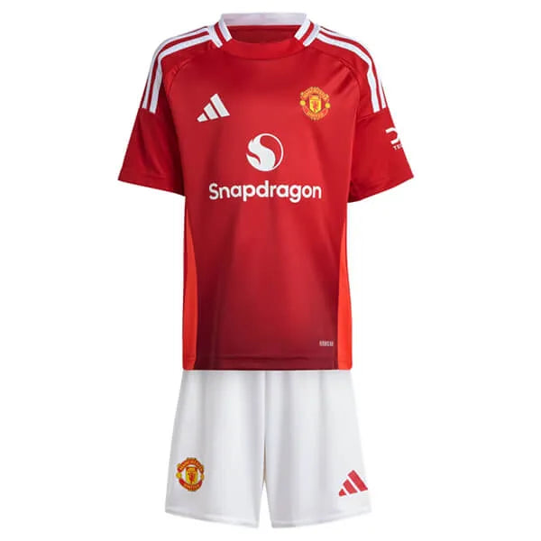 Conjunto Infantil Manchester United I 24/25 - Vermelho e Branco