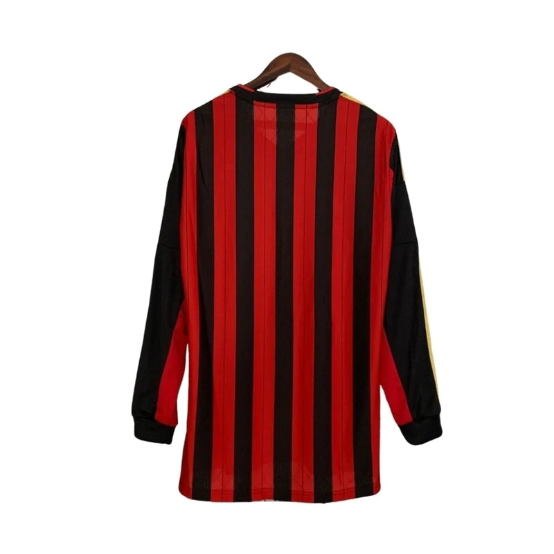 Camisa Milan Home 13/14 Retrô Manga Longa - Vermelha e Preta