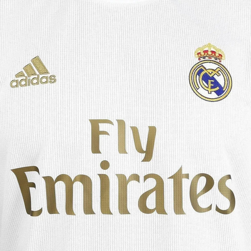 Camisa Real Madrid Home 19/20 Retrô - Branca e Dourada