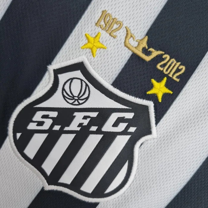 Camisa Santos Away 12/13 Retrô - Branca e Preta