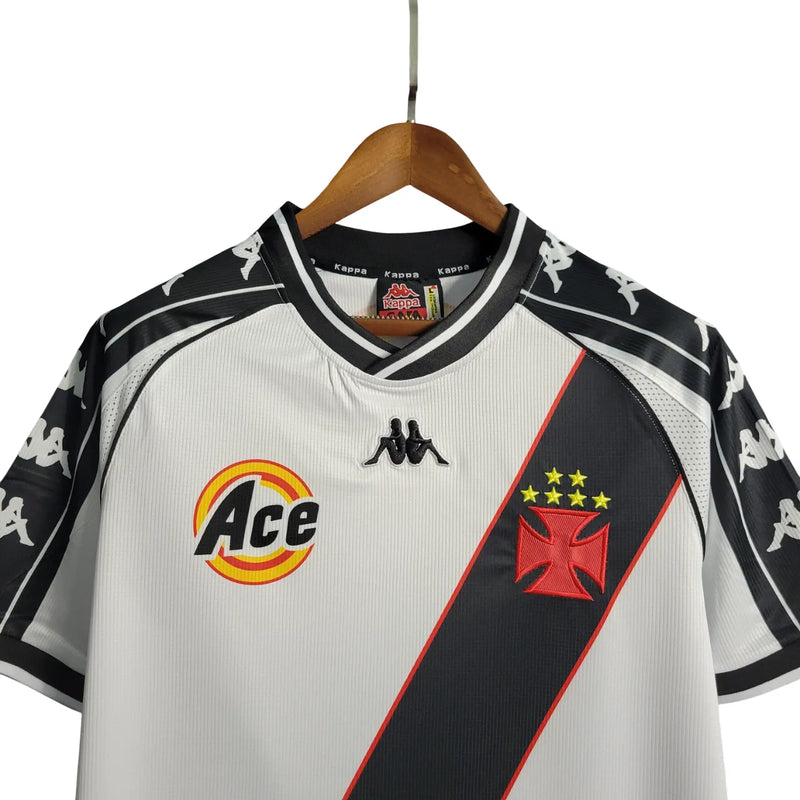 Camisa Vasco Away 2000 Retrô - Branca e Preta