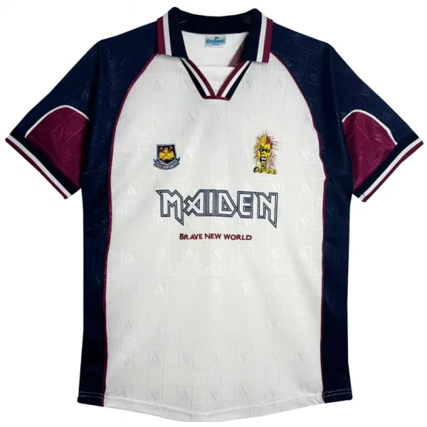 Camisa West Ham 1999 Retrô Iron Maiden - Branca