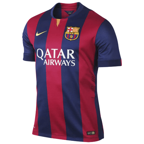 Camisa Barcelona Home 14/15 Retrô - Azul e Vermelha